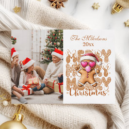 Tarjeta Festiva Navidades de la foto Cute Gingerbread