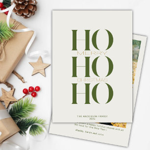 Tarjeta Festiva Navidades de la foto de Green Olive "HO HO HO HO"