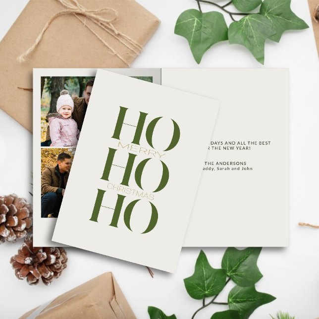 Tarjeta Festiva Navidades de la foto de Green Olive "HO HO HO HO" (Subido por el creador)