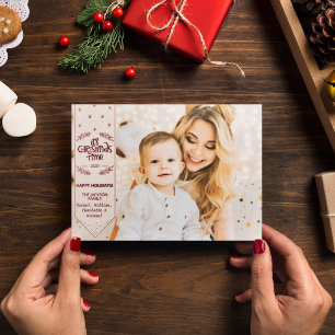 Tarjeta Festiva Navidades de la foto de las vacaciones felices de 