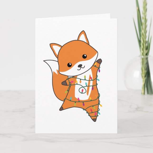 Tarjeta Festiva Navidades de la Fox Nieve Animales De Invierno Eng (Anverso)