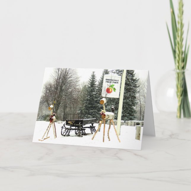 Tarjeta Festiva Navidades de la granja Brookdale Fruit en Hollis,  (Anverso)
