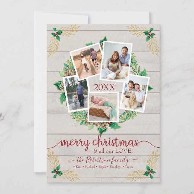 Tarjeta Festiva Navidades de la guerra de las granjas Rústicas con (Anverso)