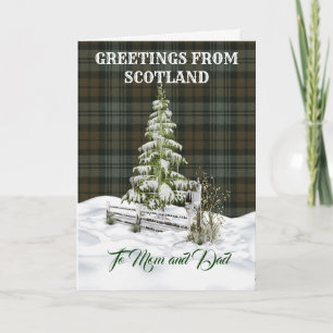 Tarjeta Festiva Navidades de la Hermandad de Tartan Weathered Blac