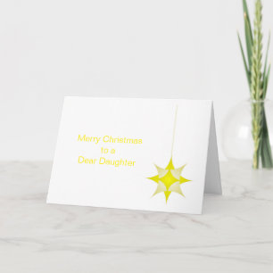 Tarjeta Festiva Navidades de la hija de una estrella amarilla