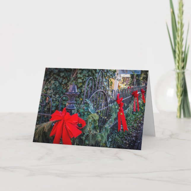 Tarjeta Festiva Navidades de la histórica ciudad de St. Charles (Anverso)