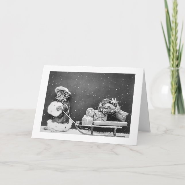 Tarjeta Festiva Navidades de la imagen fija de Santa Cat (1914) (Anverso)