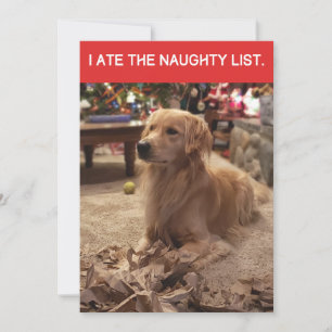 Tarjeta Festiva Navidades de la lista de testigos de Golden Retrie