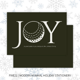 Tarjeta Festiva Navidades de la Llanura Verde Oscura del Golf Joy