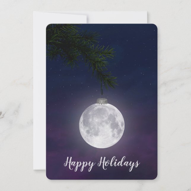 Tarjeta Festiva Navidades de la luna en la masa de Pine (Anverso)