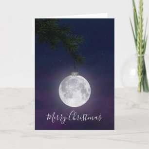 Tarjeta Festiva Navidades de la luna en la masa de Pine