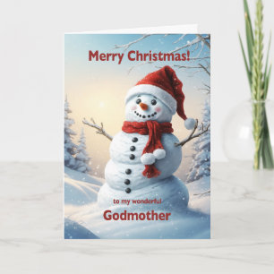 Tarjeta Festiva Navidades de la Madrina Snowman
