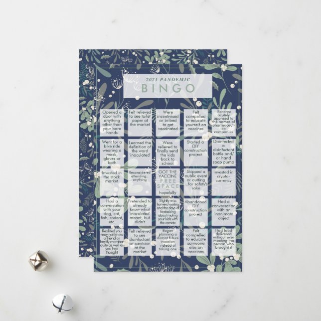 Tarjeta Festiva navidades de la Marina Mistletoe de BINGO funny en (Anverso/Reverso In Situ)