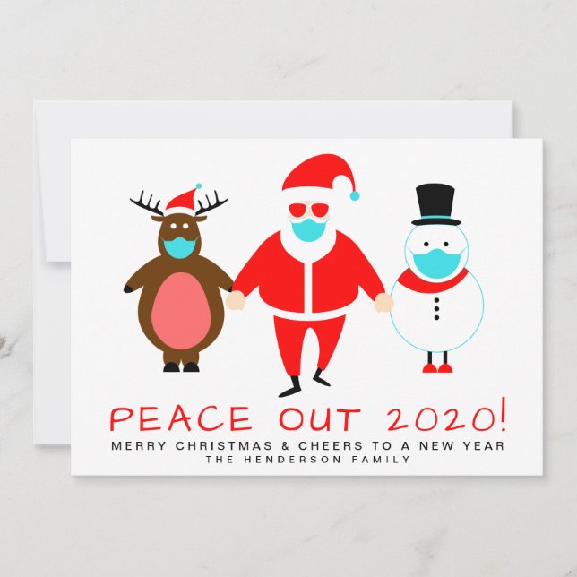 Tarjeta Festiva Navidades de la máscara de Santa Face 2020 (Anverso)