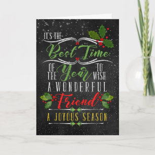 Tarjeta Festiva Navidades de la mejor época del año amigo Chalkboa