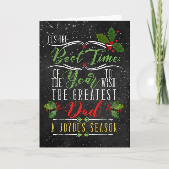 Tarjeta Festiva navidades de la mejor época del año de papá (Anverso)