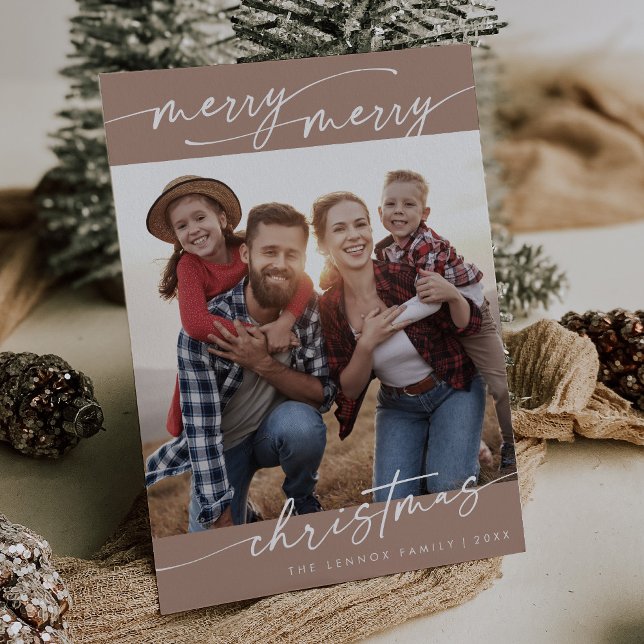 Tarjeta Festiva Navidades de la Moda Boho Neutral de fotografía fa (Subido por el creador)
