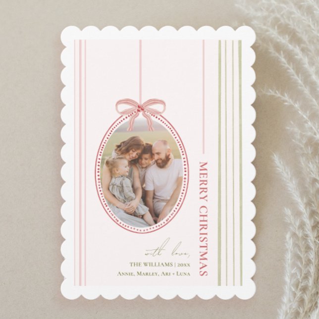 Tarjeta Festiva Navidades de la moda Grandmillennial Coquette (Subido por el creador)