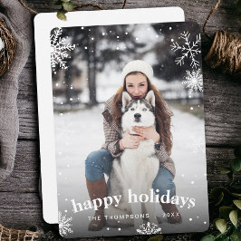 Tarjeta Festiva Navidades de la moderna familia Snowflake 2024