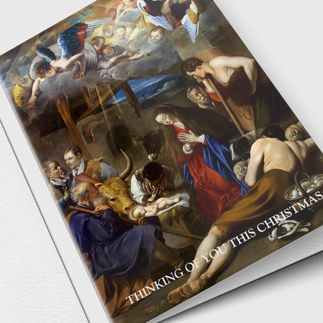 Tarjeta Festiva Navidades de la Natividad de Bereavement (Thinking of You Sympathy Christmas Card, Condolence, Bereavement Remembrance card)