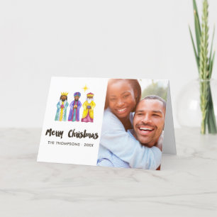 Tarjeta Festiva Navidades de la Natividad de las Acuarelas