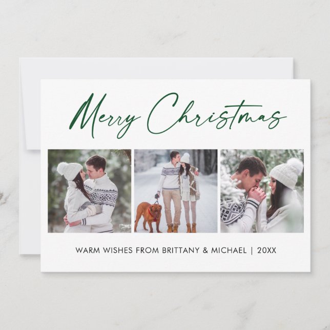 Tarjeta Festiva Navidades de la pareja fotográfica Calligraphy Gre (Anverso)