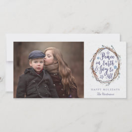 Tarjeta Festiva Navidades de la paz de la corona rusa en la Tierra