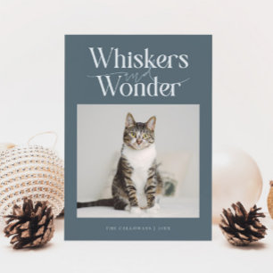 Tarjeta Festiva Navidades de la pizarra de fotos de gatos "Whisker