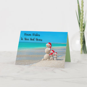 Tarjeta Festiva Navidades de la playa de Sandman Family