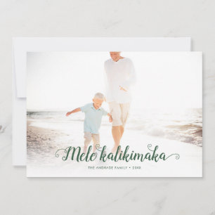 Tarjeta Festiva Navidades de la playa Mele Kalikimaka Foto Hol de