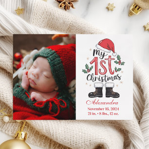 Tarjeta Festiva Navidades de la primera cita de Santa Bebé