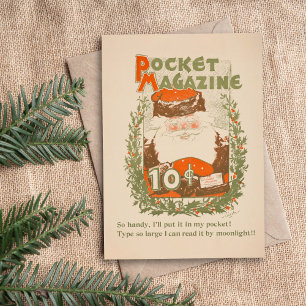 Tarjeta Festiva Navidades de la revista de bolsillo Vintage