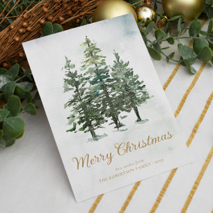 Tarjeta Festiva Navidades de la selva acuática rusa en invierno