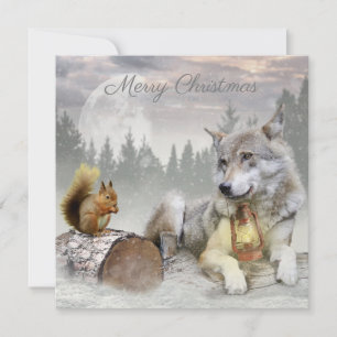 Tarjeta Festiva Navidades de la selva de nieve de invierno de la a