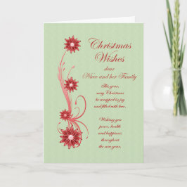 Tarjeta Festiva Navidades de la sobrina y la familia se desplazan 