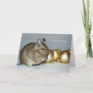 Tarjeta Festiva Navidades de la temporada de Degu y Baubles
