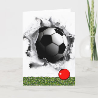 Tarjeta Festiva Navidades de la temporada de fútbol saludan