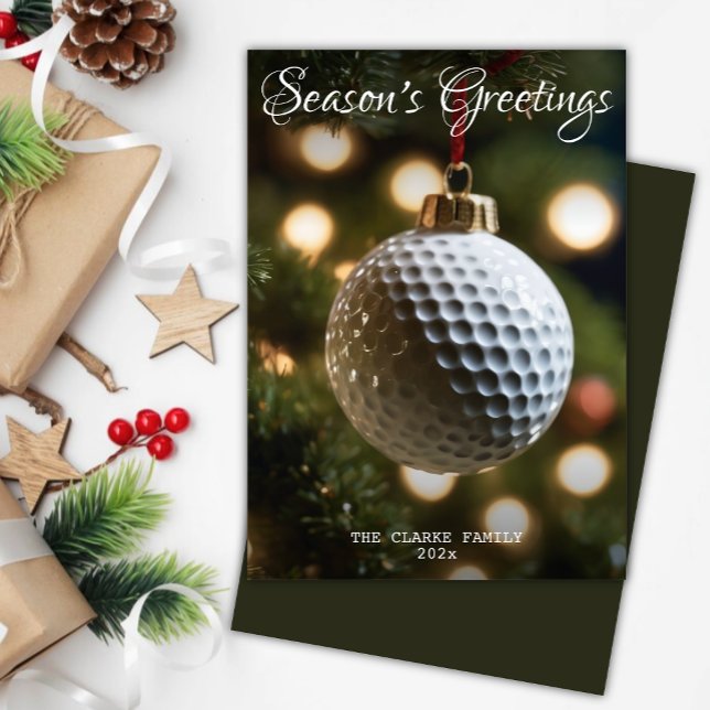 Tarjeta Festiva Navidades de la temporada de golf Dark Green (Subido por el creador)