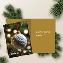 Tarjeta Festiva Navidades de la temporada de golf de oro
