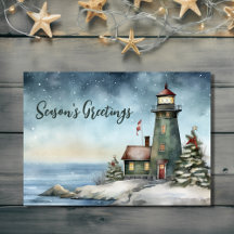 Navidades de la temporada de Wintery Lighthouse