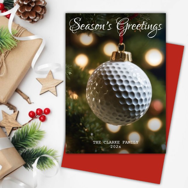 Tarjeta Festiva Navidades de la temporada roja de golf (Subido por el creador)