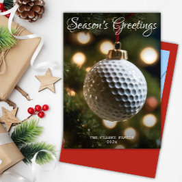 Tarjeta Festiva Navidades de la temporada roja de golf