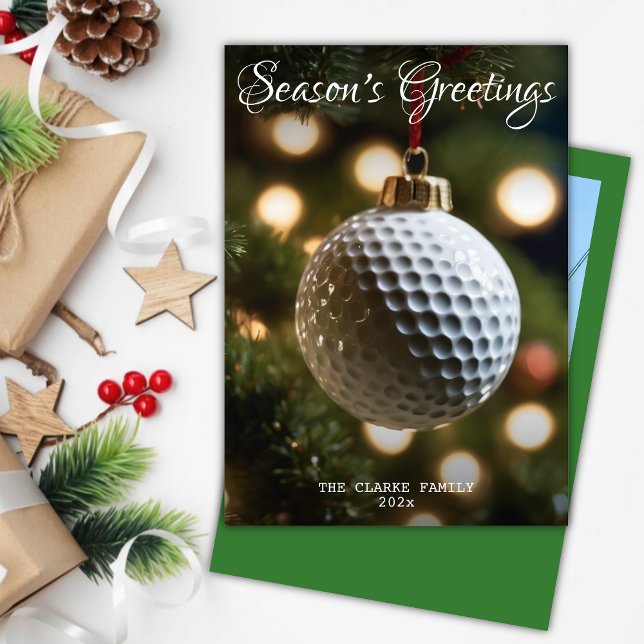 Tarjeta Festiva Navidades de la temporada verde de golf (Subido por el creador)