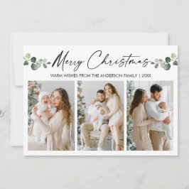 Tarjeta Festiva Navidades de la tinta de caligrafía acuarela Eucal