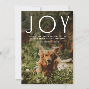 Tarjeta Festiva NAVIDADES de la tipografía fotográfica JOY