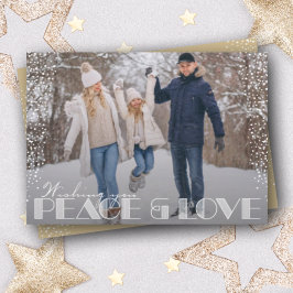 Tarjeta Festiva Navidades de la tipografía retro por la paz y el a