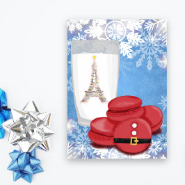 Tarjeta Festiva Navidades de la Torre Eiffel de la Leche y de los