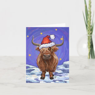 Tarjeta Festiva Navidades de la vaca de Highland
