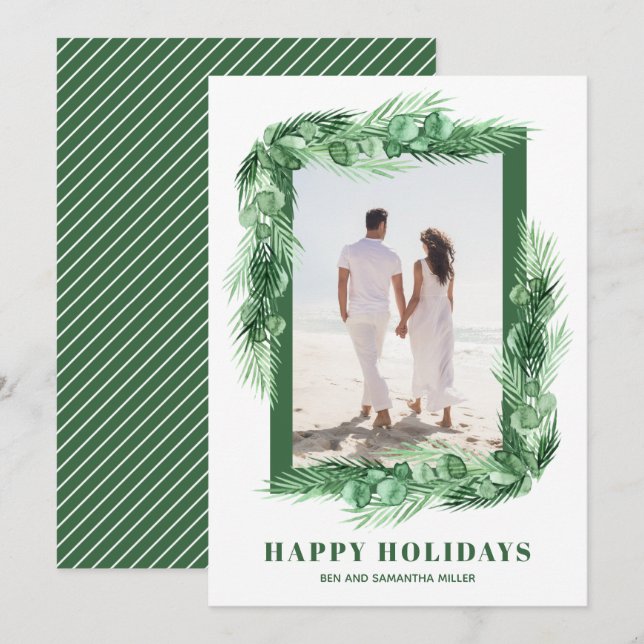 Tarjeta Festiva Navidades de la vegetación acuática (Anverso / Reverso)