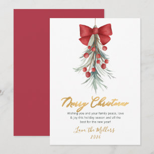 Tarjeta Festiva Navidades de la verde de estilo moderno de las Ber